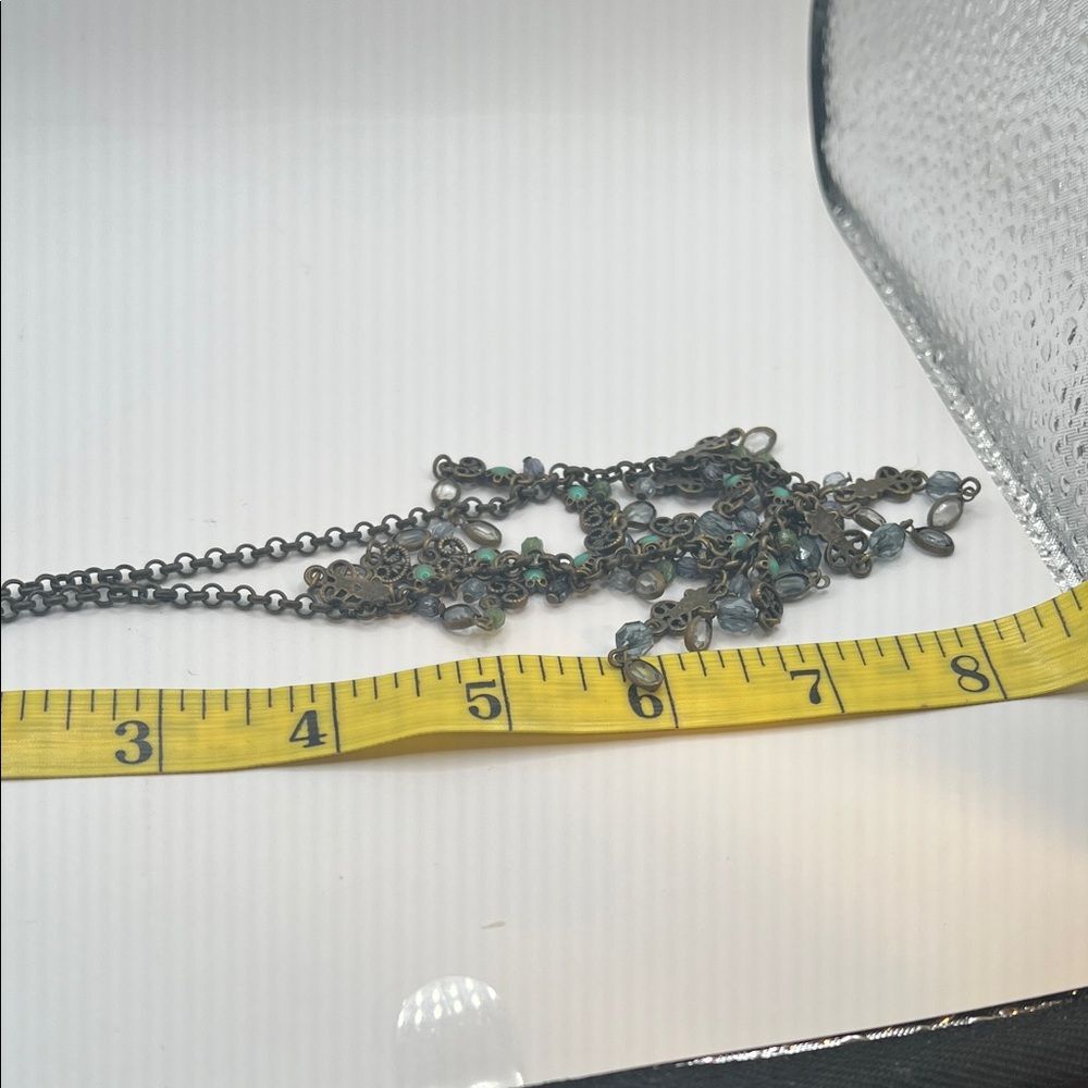 Vintage Avon Antique Gold Fringe Dangle Necklace - Picture 5 of 5